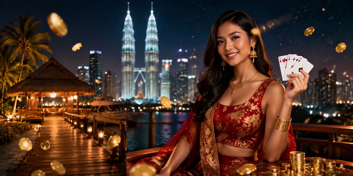 Permainan Teen Patti bergaya Melayu Kuala Lumpur di meja kasino langsung